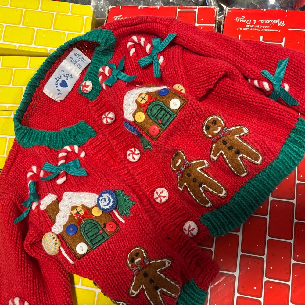 Hartstrings Red and Green Holiday Sweater